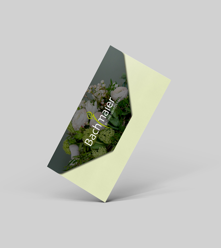 Printdesign für Briefumschläge von typneun für Blumenbinderei Bachmaier