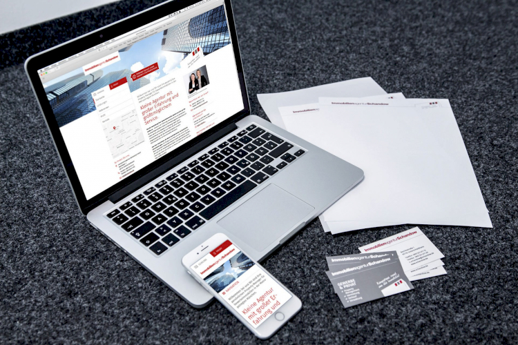 Webdesign, Flyer und Geschäftspapier für die Immobilienagentur Schandow